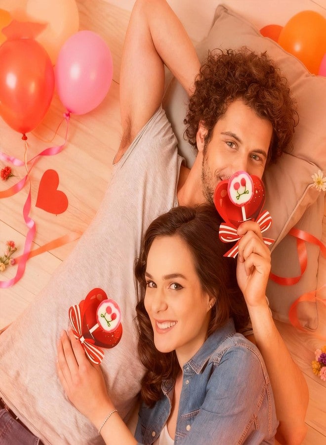 أسفيرز زينة بطاقات ورقية على شكل مصاصات على شكل قلب لعيد الحب من ASVNRES، حامل بطاقات حلوى لتغليف هدايا حلوى السكر، ديكور تغليف هدايا للنساء والفتيات، لوازم حفلات العطلات (50) - Image 3